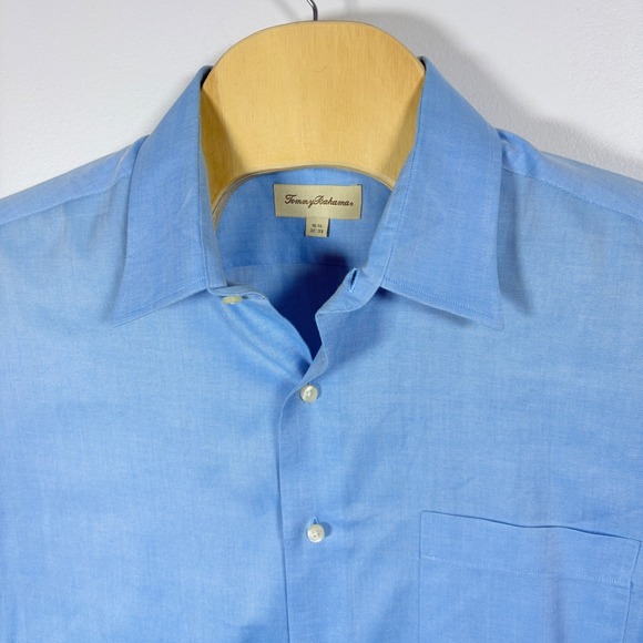 Tommy Bahama Other - Tommy Bahama Mens Light Blue Herringbone Cotton Button Down Shirt 16.5 32/33